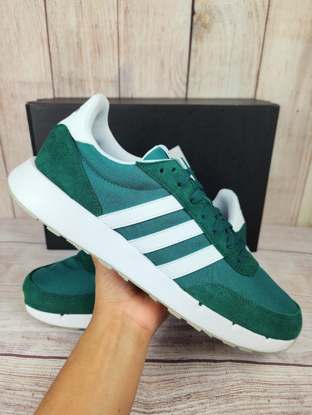 NEW Adidas Run 60s 2.0 Green Sneakers Men's Size 11.5 Track Running Casual Shoes